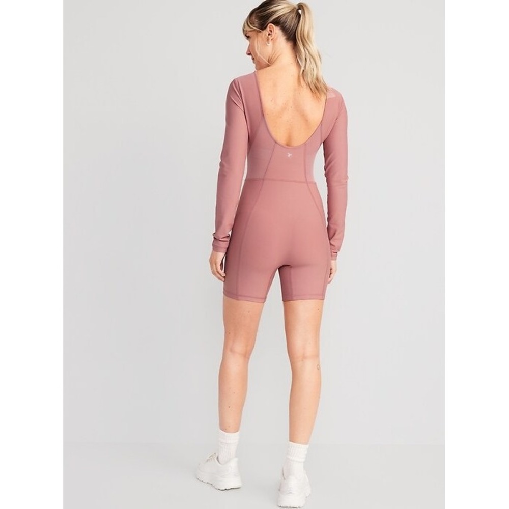 Old Navy Active Powersoft Long‎ Sleeve Romper Bodysuit Womens S Petite NWT